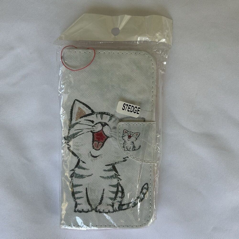Samsung Galaxy S7 edge phone case Wallet Style With Kitten Cat